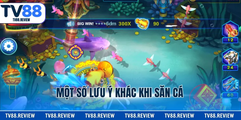 Một số lưu ý khác khi săn cá